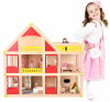 Drewniany domek dla lalek z meblami + 3 lalki gratis!